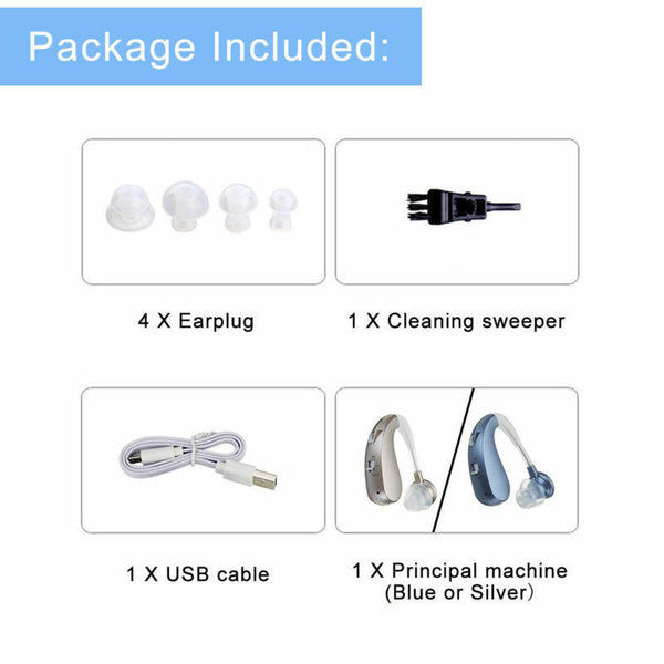 Rechargeable Digital Hearing Aids Assistance Severe Loss BTE Ear Aids HIGH-POWER - Deals Kiosk