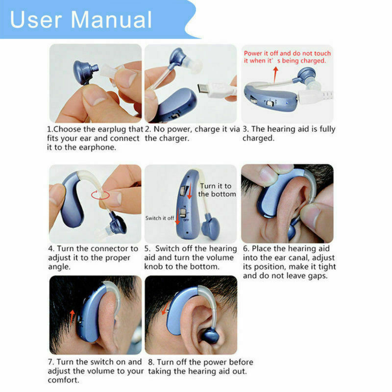 Rechargeable Digital Hearing Aids Assistance Severe Loss BTE Ear Aids HIGH-POWER - Deals Kiosk