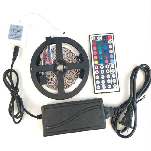 5M RGB 3528 5050 Waterproof LED Strip Light SMD 44 IR Remote 12V Power Full Kit - Deals Kiosk
