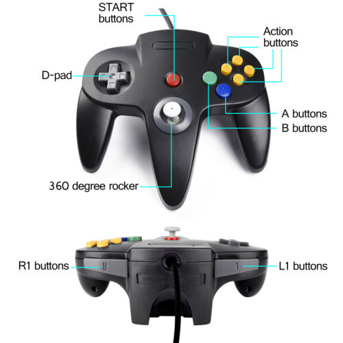 For Nintendo 64 N64 Controller Video Game Console Gamepad Joystick Joypad Wired - Deals Kiosk