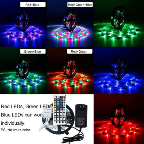 5M RGB 3528 5050 Waterproof LED Strip Light SMD 44 IR Remote 12V Power Full Kit - Deals Kiosk