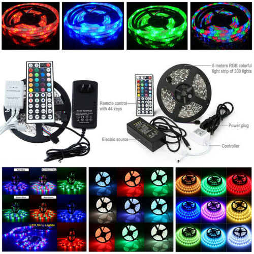 5M RGB 3528 5050 Waterproof LED Strip Light SMD 44 IR Remote 12V Power Full Kit - Deals Kiosk