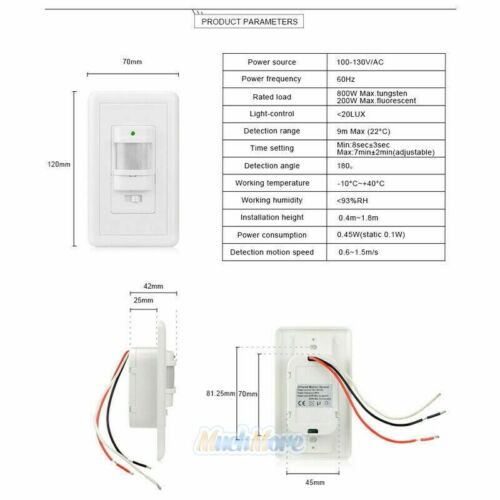 5 Pack Automatic PIR Occupancy Motion Sensor Light Switch Auto On/Off Infrared - Deals Kiosk