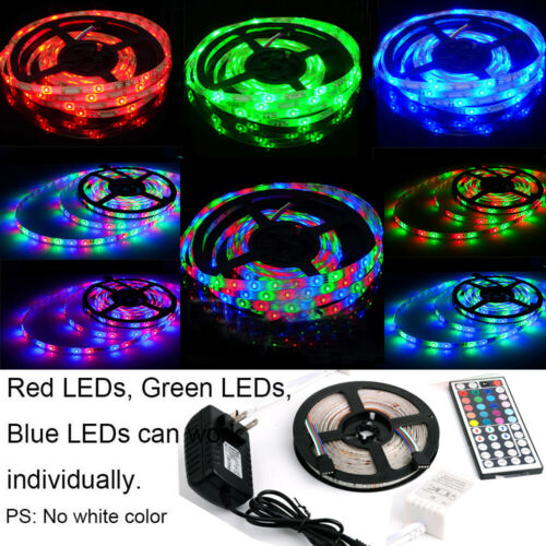 5M RGB 3528 5050 Waterproof LED Strip Light SMD 44 IR Remote 12V Power Full Kit - Deals Kiosk