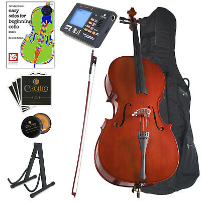 CECILIO FULL SIZE 4/4 ACOUSTIC CELLO STUDENT w/ TUNER, LESSON BOOK 4/4CCO-100 - Deals Kiosk