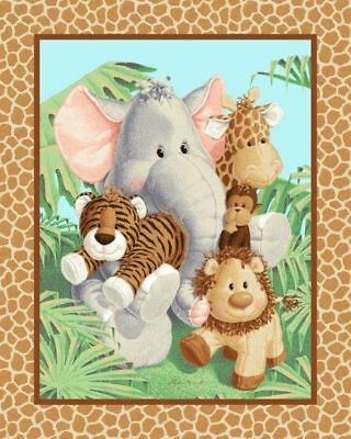 36" Fabric Traditions Panel - Jungle Babies Patty Reed Nursery Baby Wallhanging - Deals Kiosk