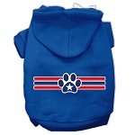 Patriotic Star Paw Screen Print Pet Hoodies Blue Size Sm (10) - Deals Kiosk