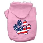 Patriotic Paw Screen Print Pet Hoodies Light Pink Size M (12) - Deals Kiosk