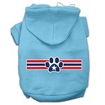 Patriotic Star Paw Screen Print Pet Hoodies Baby Blue XXXL(20) - Deals Kiosk