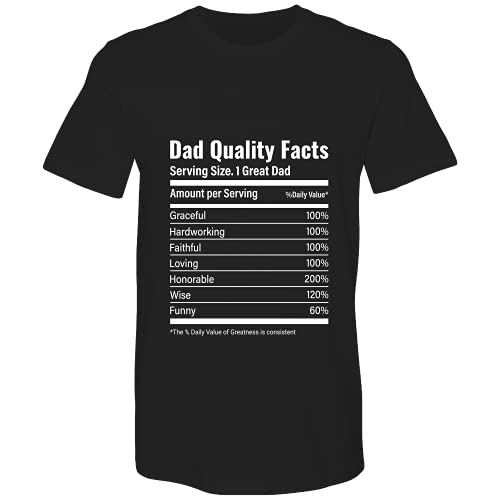 Dad Quality Facts Bella Canvas Airlume Combed and Ringspun Cotton T-Shirts Black Heather - Deals Kiosk