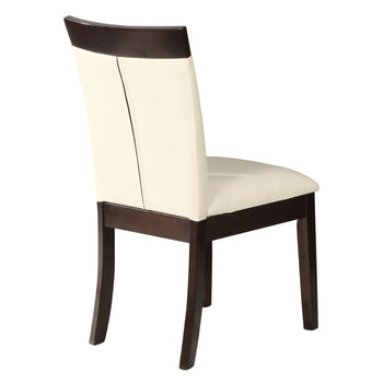 Wooden Counter Height Chair with Leatherette Padded Seat and Back, Brown and Beige, Set of Two - Deals Kiosk