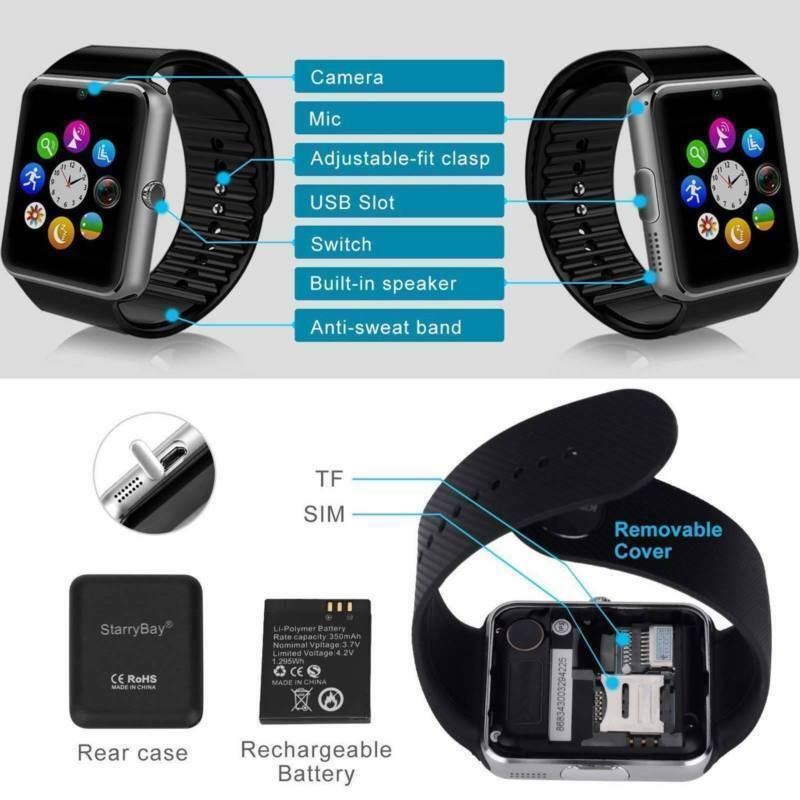 Latest 2018 GT08 Bluetooth Smart Watch Phone Wrist Watch for Android and iOS US - Deals Kiosk
