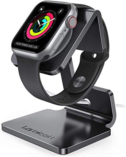 Lamicall Stand Suit for Apple Watch, Charging Stand : Desk Watch Stand Holder Charging Dock Station Compatible with Apple Watch Series 7/SE 45mm 41mm Series 6/5/4/3/2/1 / 44mm/42mm/40mm/38mm - Black - Deals Kiosk