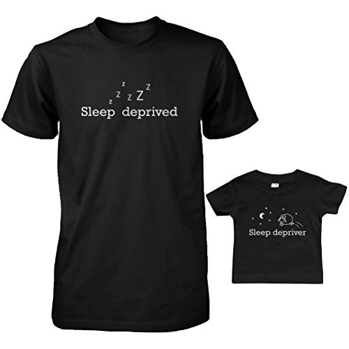 Daddy and Baby Matching T-Shirt Set - Sleep Deprived & Depriver Infant Tee - Deals Kiosk