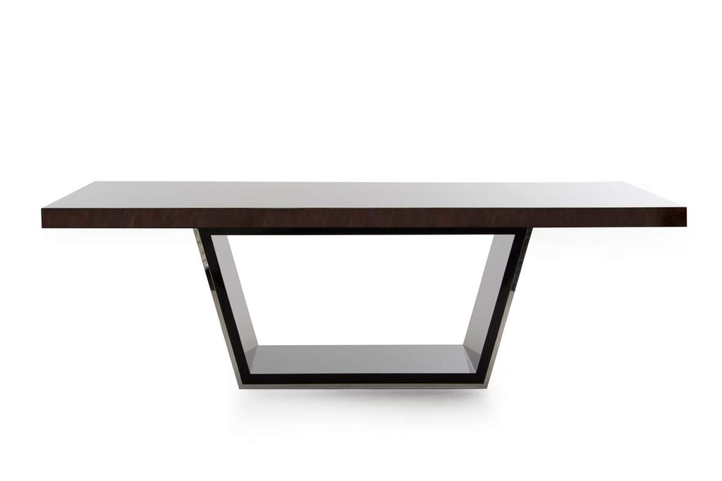 30" Ebony High Gloss MDF and Steel Dining Table - Deals Kiosk