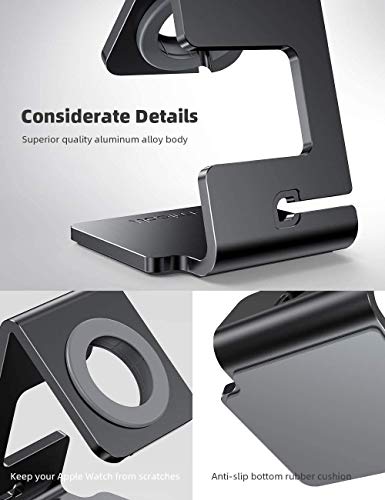 Lamicall Stand Suit for Apple Watch, Charging Stand : Desk Watch Stand Holder Charging Dock Station Compatible with Apple Watch Series 7/SE 45mm 41mm Series 6/5/4/3/2/1 / 44mm/42mm/40mm/38mm - Black - Deals Kiosk