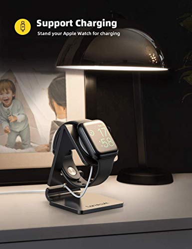 Lamicall Stand Suit for Apple Watch, Charging Stand : Desk Watch Stand Holder Charging Dock Station Compatible with Apple Watch Series 7/SE 45mm 41mm Series 6/5/4/3/2/1 / 44mm/42mm/40mm/38mm - Black - Deals Kiosk