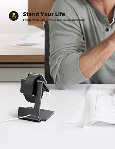 Lamicall Stand Suit for Apple Watch, Charging Stand : Desk Watch Stand Holder Charging Dock Station Compatible with Apple Watch Series 7/SE 45mm 41mm Series 6/5/4/3/2/1 / 44mm/42mm/40mm/38mm - Black - Deals Kiosk