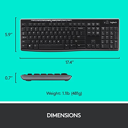 Logitech MK270 Wireless Keyboard and Mouse Combo for Windows, 2.4 GHz Wireless, Compact Mouse, 8 Multimedia and Shortcut Keys, 2-Year Battery Life, for PC, Laptop - Deals Kiosk