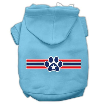 Patriotic Star Paw Screen Print Pet Hoodies Baby Blue XXXL(20) - Deals Kiosk
