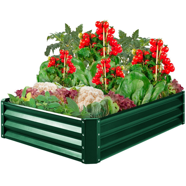 Green 4 ft x 3 ft Steel Rust Resistant Open Bottom Raised Garden Planter Bed