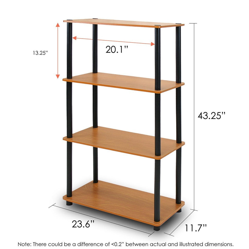 4-Tier Storage Shelf Display Rack Bookcase in Cherry Finish - Deals Kiosk