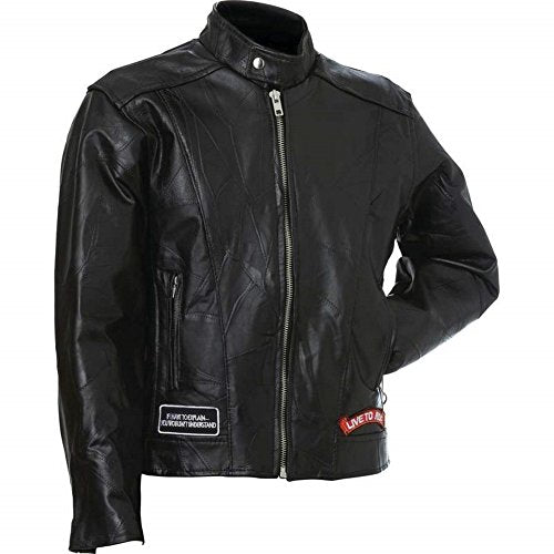 Leather Motorcycle Jacket, Black, 3X - Deals Kiosk