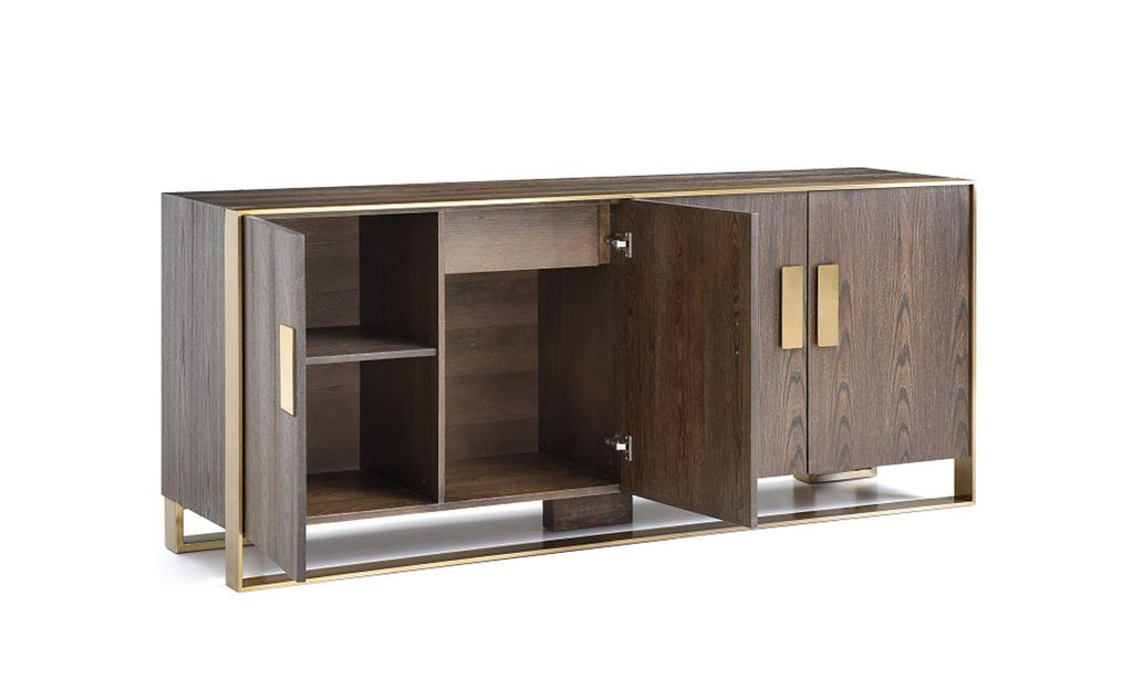 33" Veneer and Antique Brass Buffet - Deals Kiosk