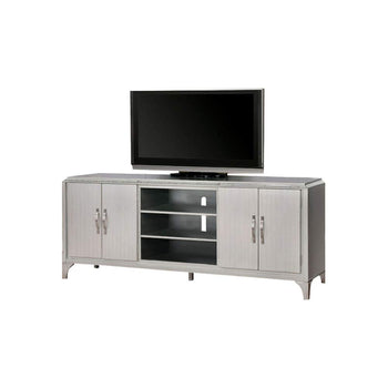 TV Stand With Antique Mirror, Silver - Deals Kiosk