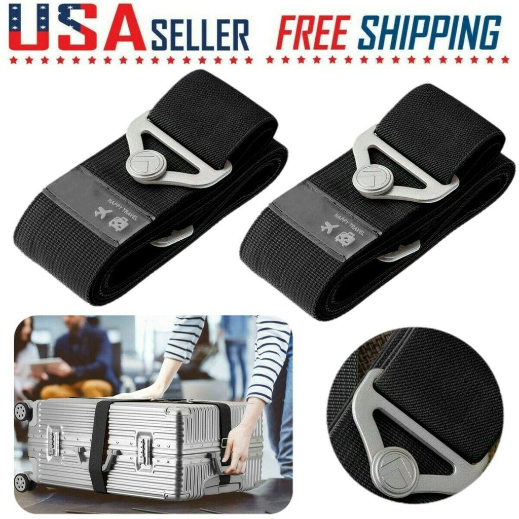 2PCS Travel Luggage Straps Adjustable Baggage Strap Suitcase Safety Packing Belt - Deals Kiosk