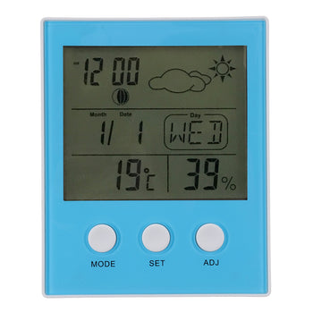 CH-904 Thermometer Hygrometer Temperature Humidity Tester Backlight Time Date Calendar Alarm Clock - Deals Kiosk