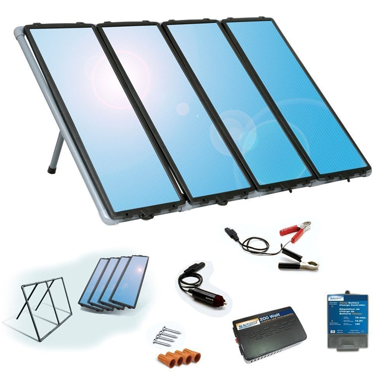 60-Watt Solar Panel Charging Kit with Charge Controller & Inverter - Deals Kiosk