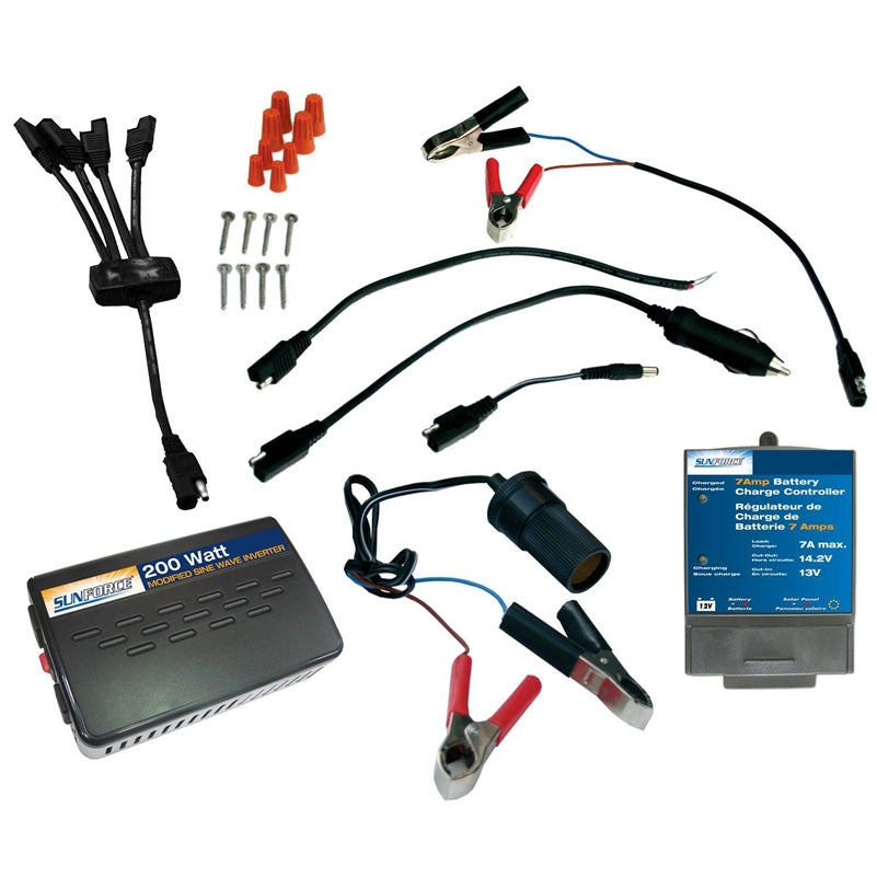 60-Watt Solar Panel Charging Kit with Charge Controller & Inverter - Deals Kiosk