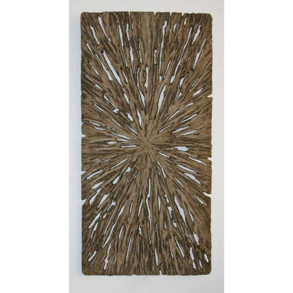32" x 16" x 2" Brown Long Square Rotten Wood Wall Decor - Deals Kiosk