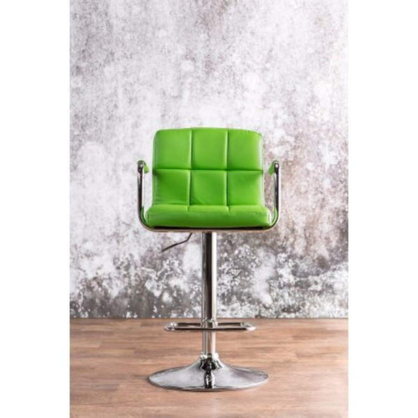 Contemporary Bar Stool With Arm In Green - Deals Kiosk