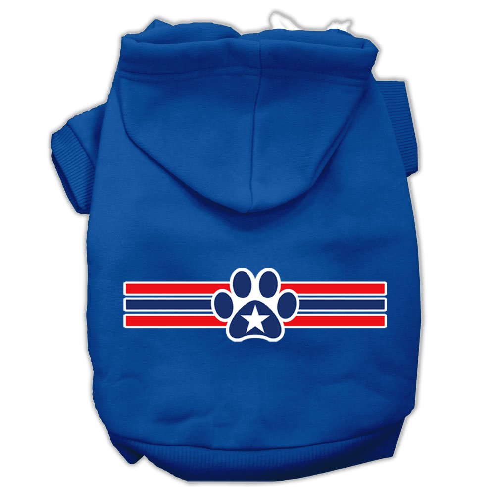Patriotic Star Paw Screen Print Pet Hoodies Blue Size Sm (10) - Deals Kiosk