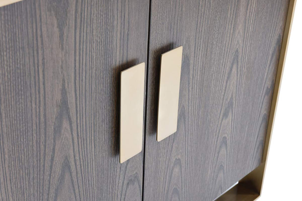 33" Veneer and Antique Brass Buffet - Deals Kiosk