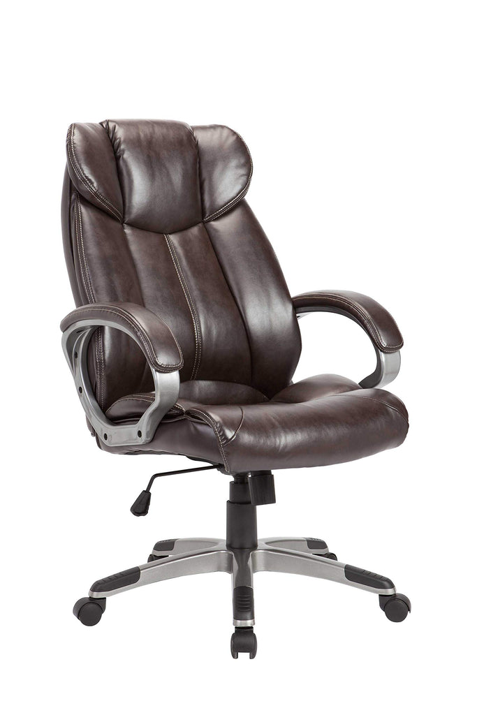 Brown Pu Swivel Adjustable Powder Coated Office Chair - Deals Kiosk