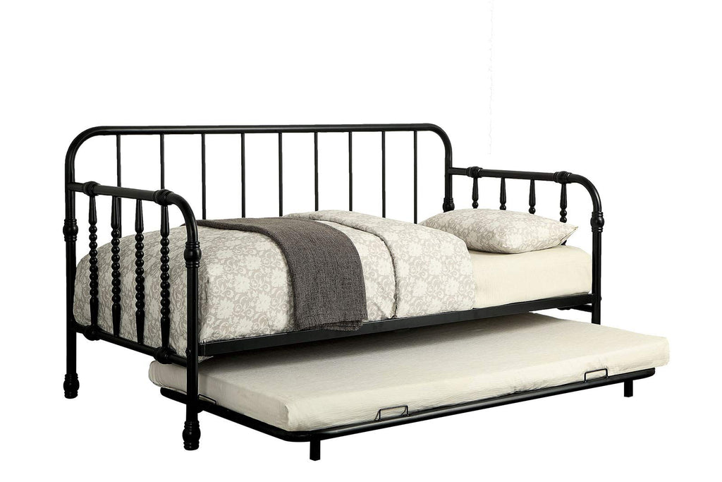 Metal Frame Daybed With Trundle, Black - Deals Kiosk