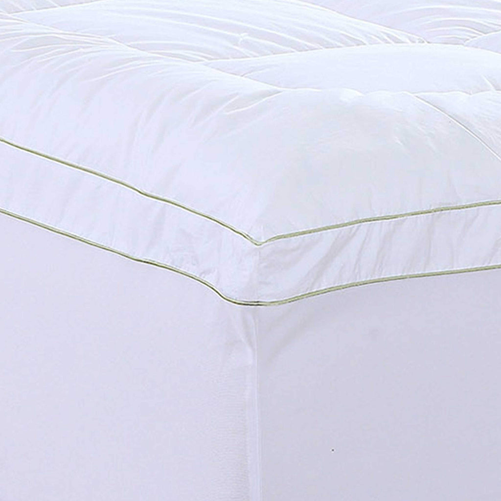 18" Square Quilted Accent King Piping Mattress Pad With Fitted Cover - Deals Kiosk