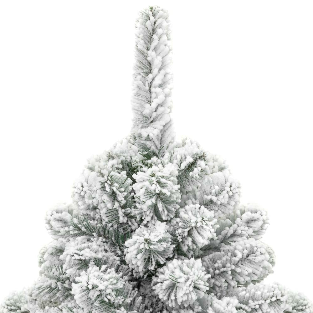 7.5 Foot Easy Set Up Snow Flocked Faux Pine Christmas Tree with Metal Stand - Deals Kiosk