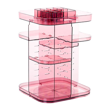 Adjustable 360 Rotating Makeup Jewelry Box Square Storage Rack Organizer Stand Display - Deals Kiosk