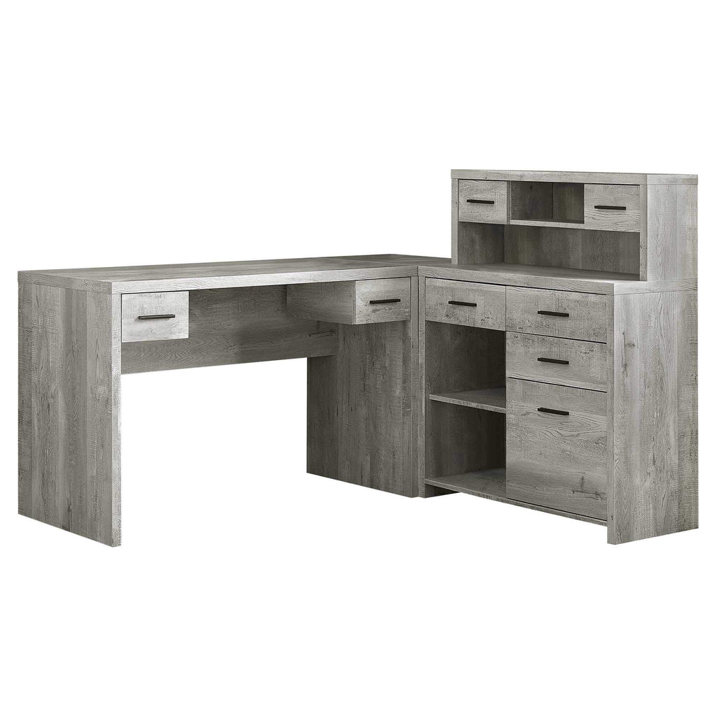 44.75" Grey Reclaimed Wood Particle Board, Laminate and MDF Computer Desk - Deals Kiosk