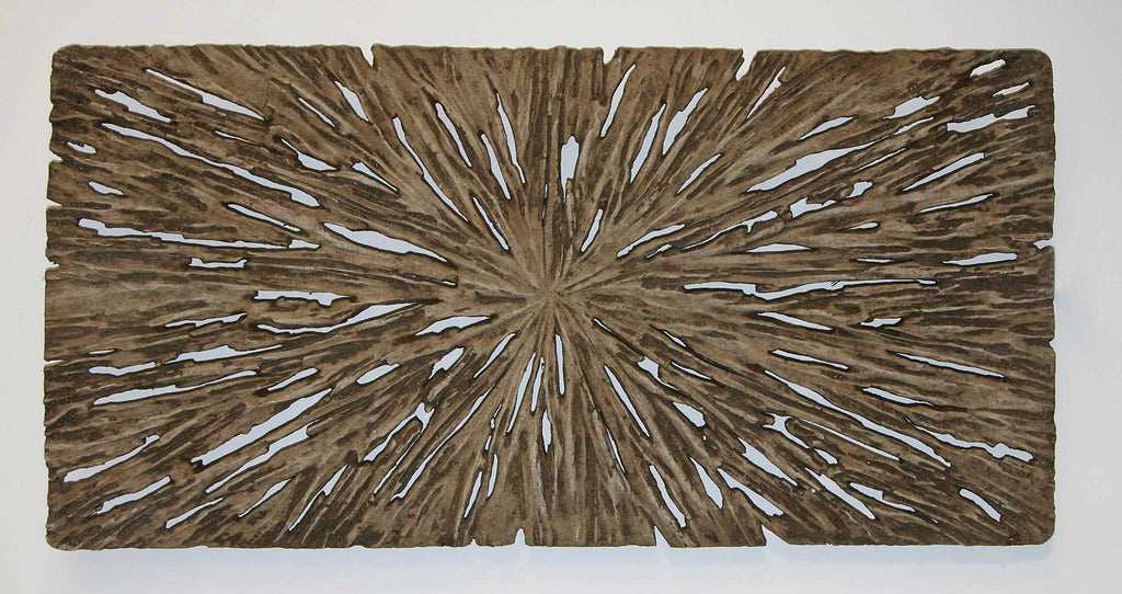 32" x 16" x 2" Brown Long Square Rotten Wood Wall Decor - Deals Kiosk