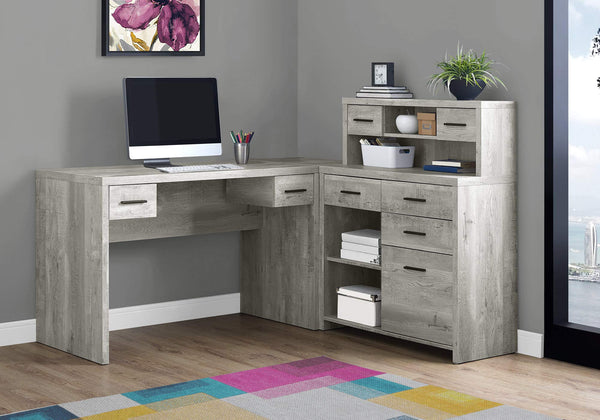 44.75" Grey Reclaimed Wood Particle Board, Laminate and MDF Computer Desk - Deals Kiosk