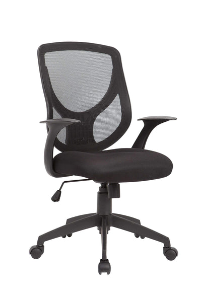 Black Pu Swivel Adjustable Office Chair With Mesh Seat And Back - Deals Kiosk