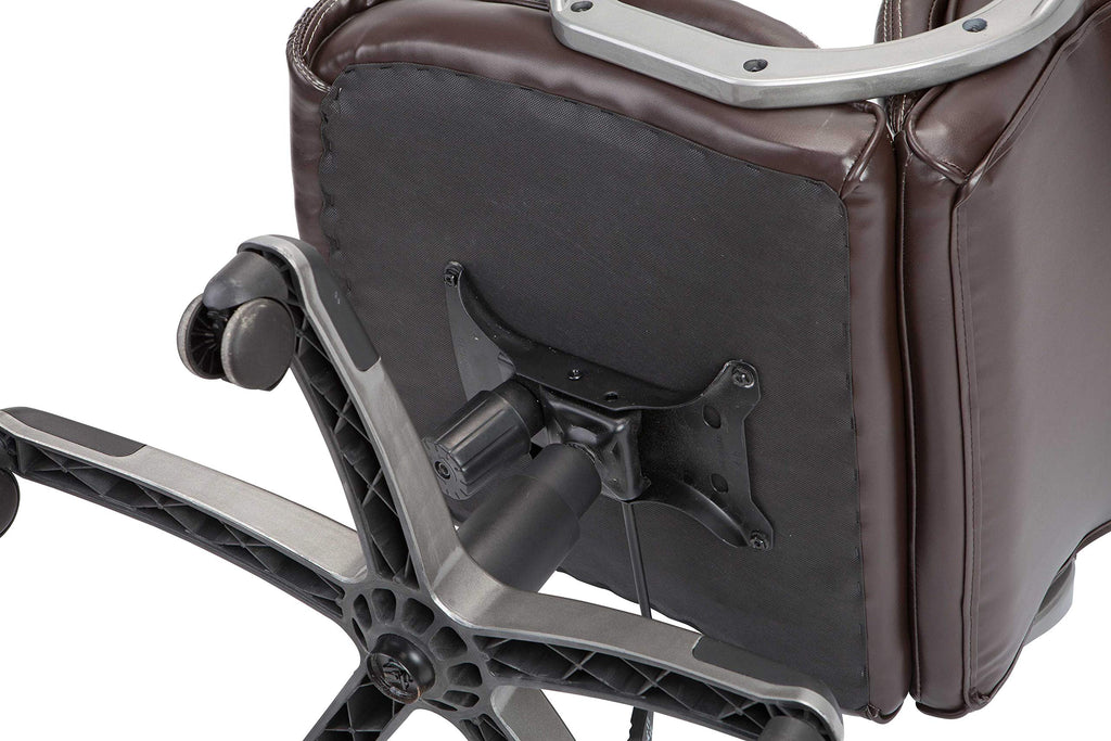 Brown Pu Swivel Adjustable Powder Coated Office Chair - Deals Kiosk