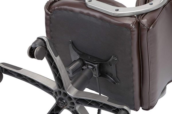 Brown Pu Swivel Adjustable Powder Coated Office Chair - Deals Kiosk