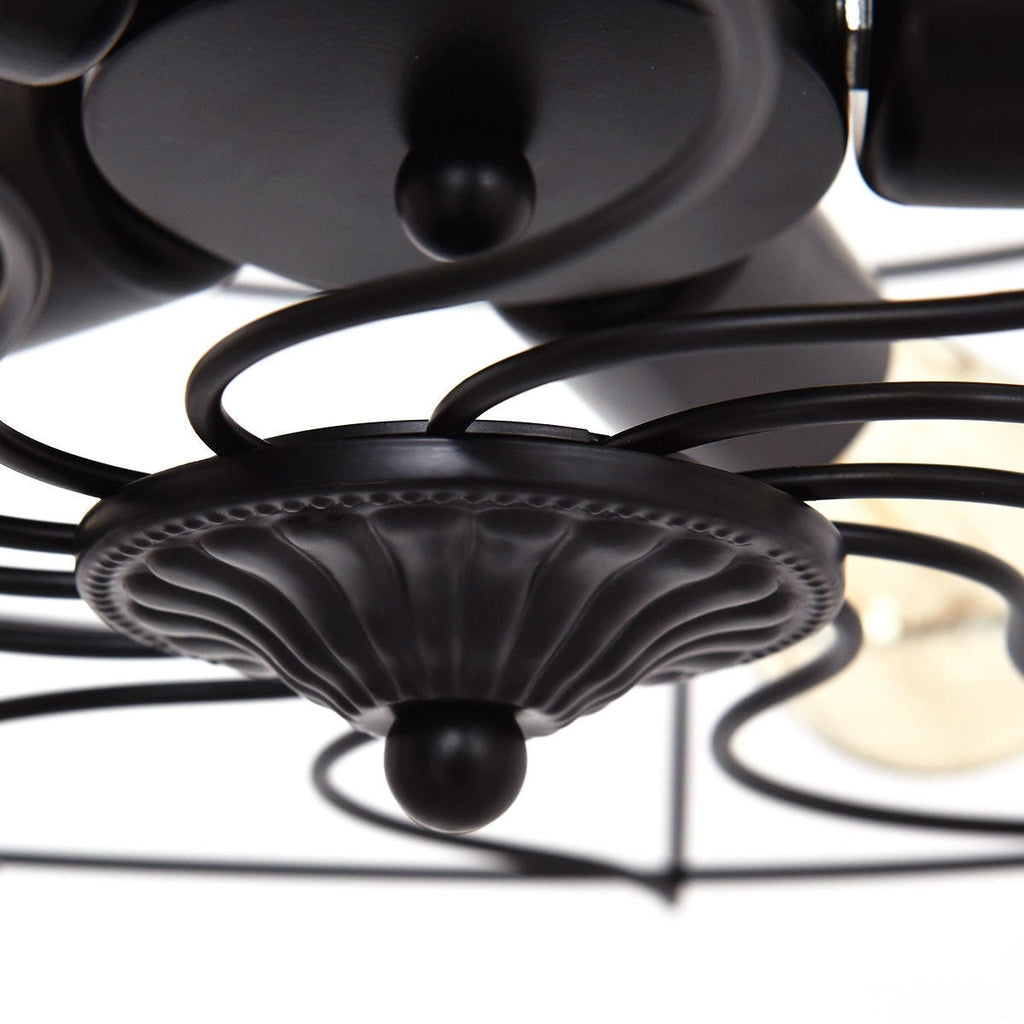 5 Light Modern Black Iron Sphere Modern Chandelier - Deals Kiosk