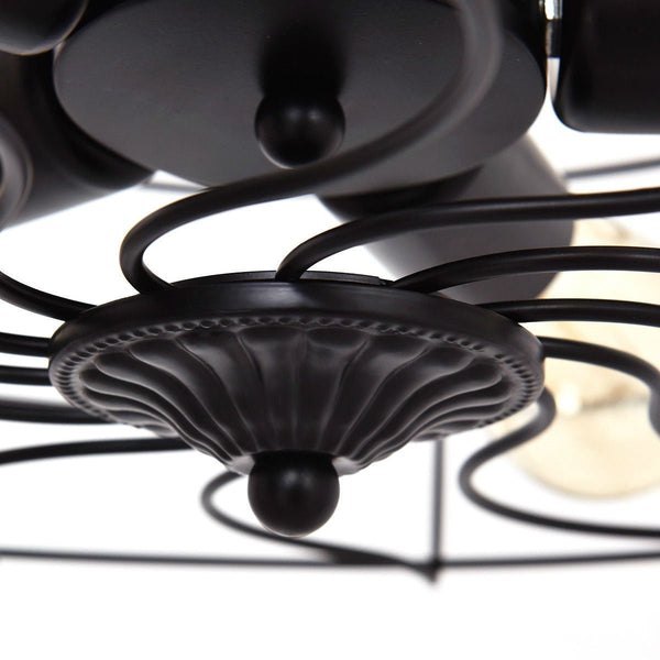 5 Light Modern Black Iron Sphere Modern Chandelier - Deals Kiosk
